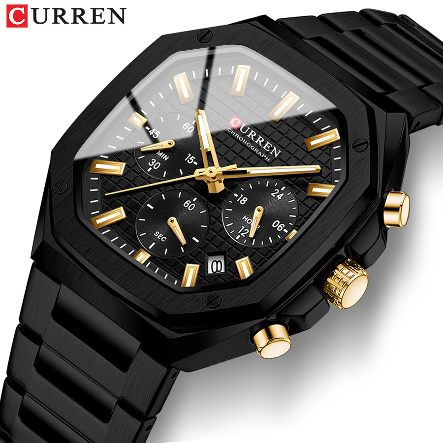 Jewelry Watches Vintage - CURREN Casual Versatility Men's Square Stainless