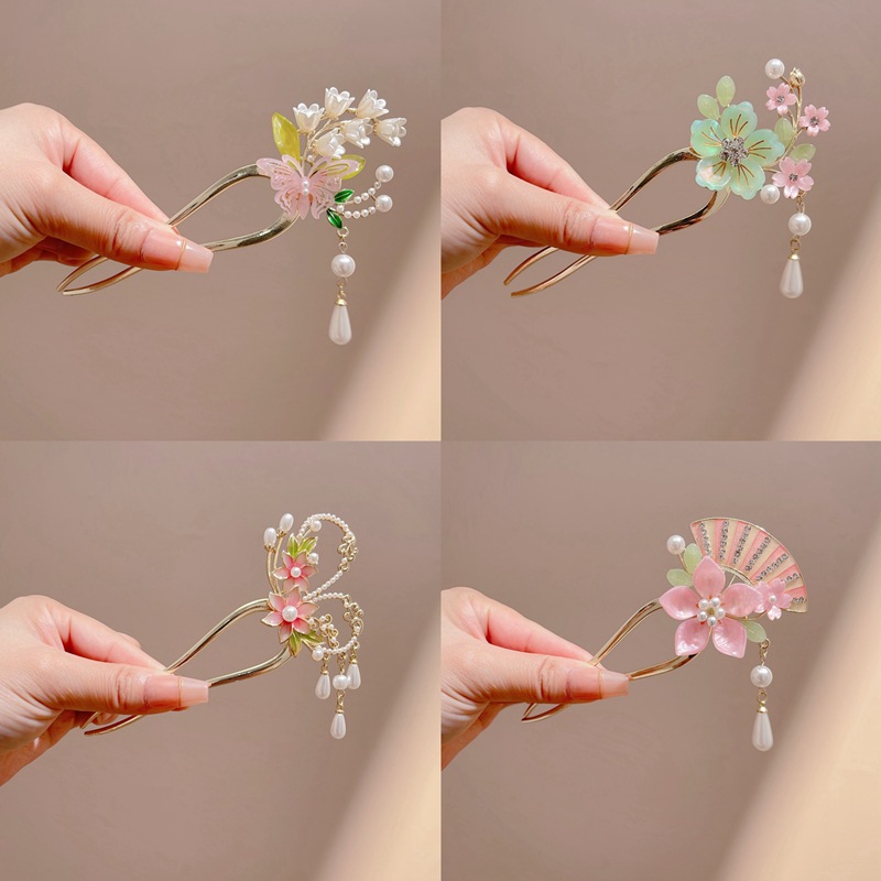 Shop Jewelry & Watches Near Me - Elegant Butterfly Flower Pearl Tassel Hairpin