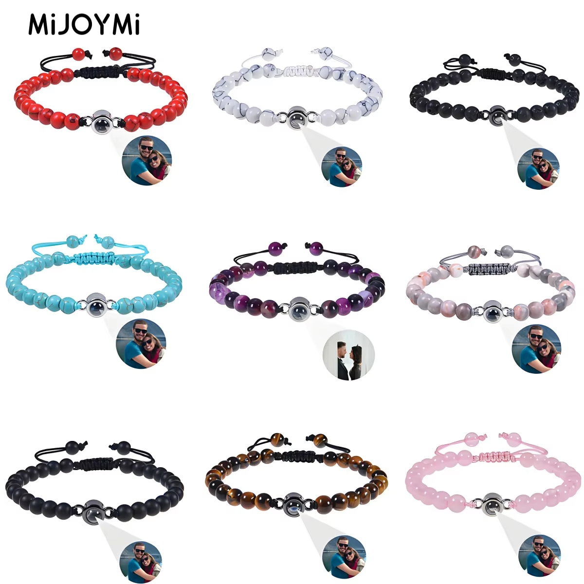 Turquoise Stone Ring - custom photo bracelet projection women's opal