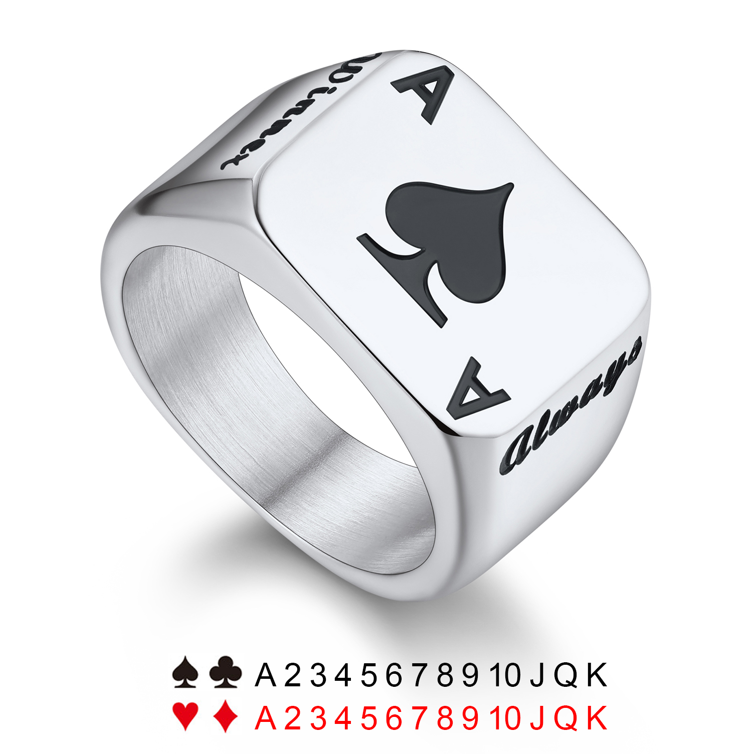 Mens Signet Ring - U7 Customized Square Rectangle Stainless Steel