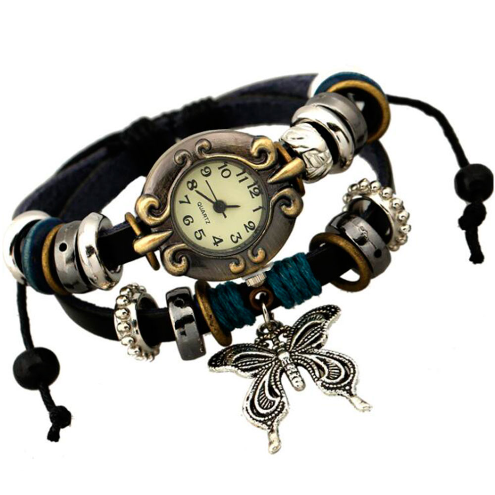 Jewelry Watches Vintage - Handmade Butterfly Beads Bracelet Quartz Watch
