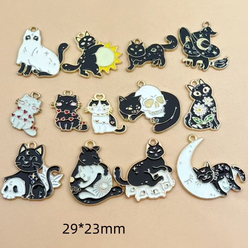Jewelry & Watches Vitopoulos Reviews - 10pcs Original Alloy Enamel Black Cat