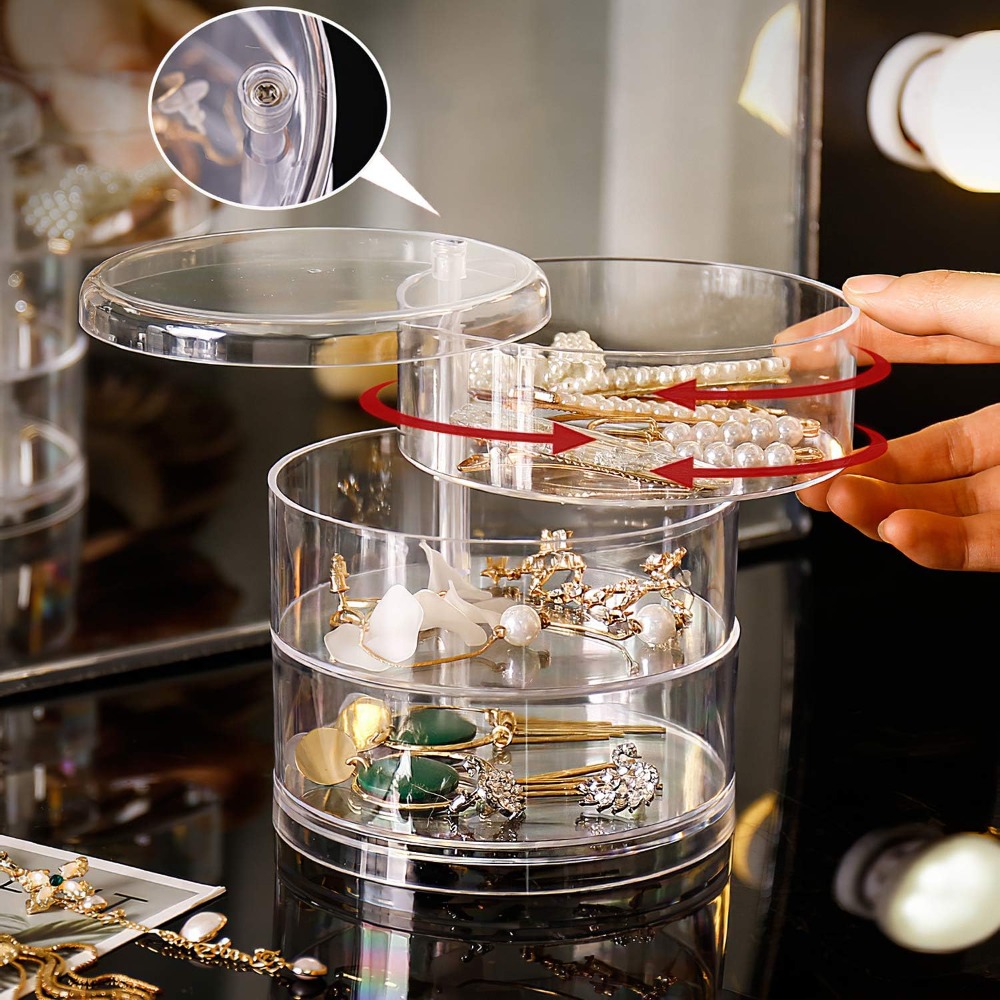 Jewelry & Watches Vitopoulos Reviews - 360 Rotating Jewelry Organizer Clear Plastic