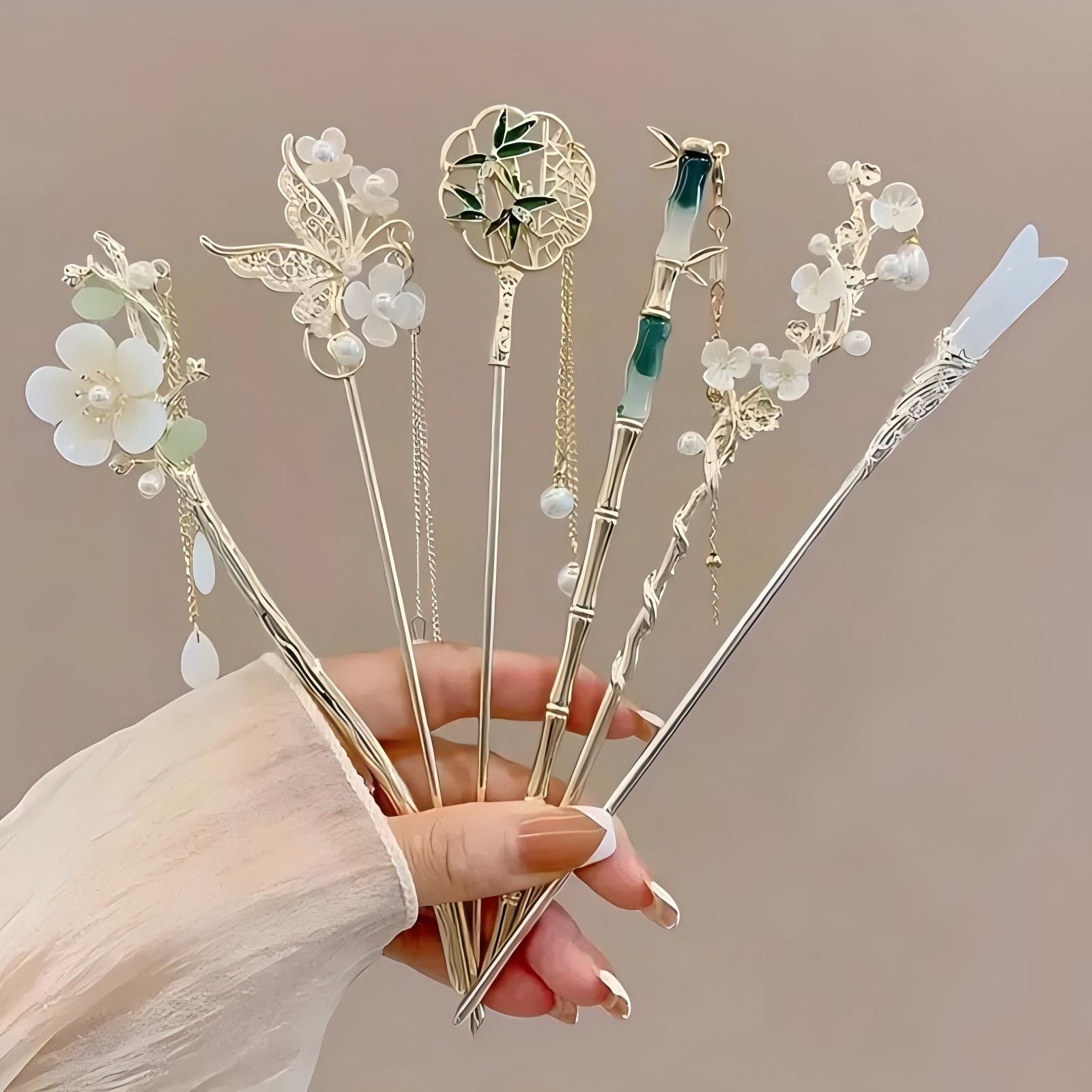 Shop Jewelry & Watches Near Me - 1/6pcs Elegant Chinese Style Tassel Hair