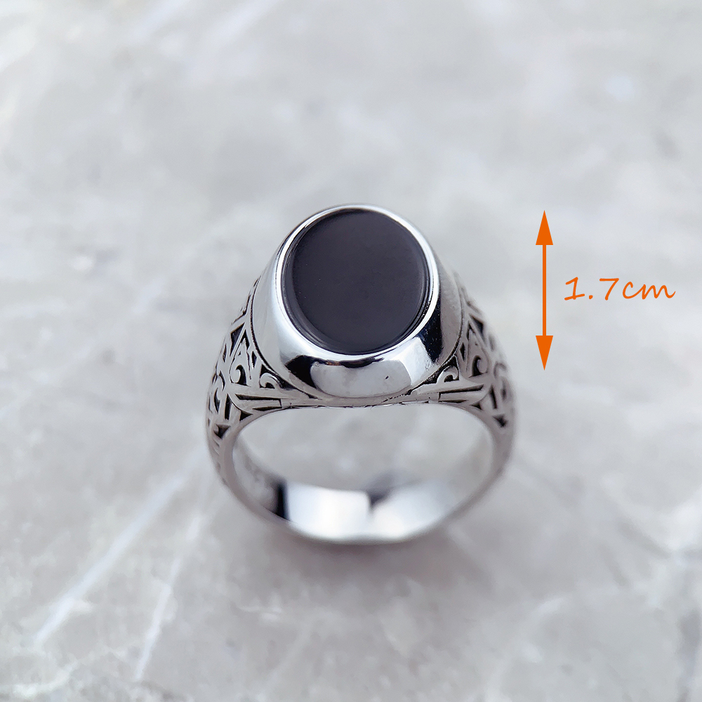 Black Oval Signet Ring Europe  - đánh giá và giá Mens Signet Ring