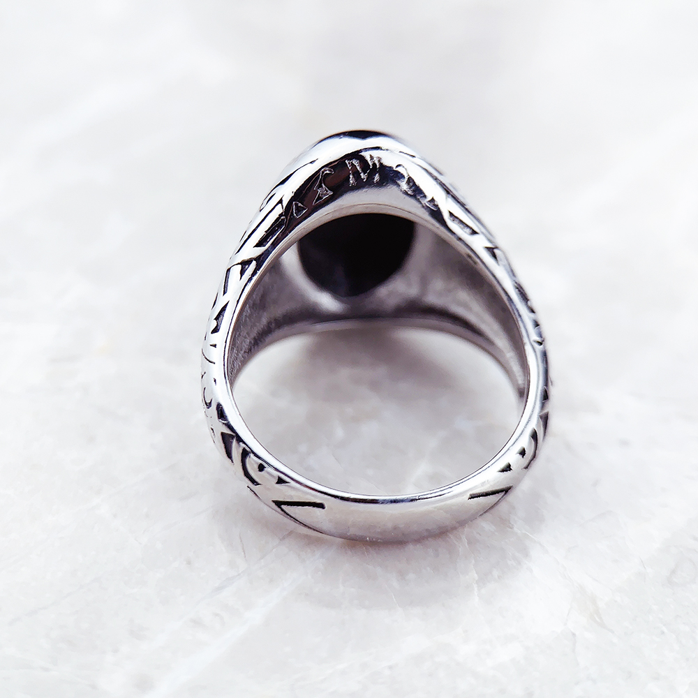 Black Oval Signet Ring Europe  - đánh giá và giá Mens Signet Ring