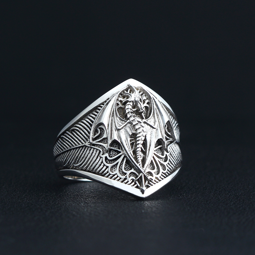 Flying Dragon Signet Vinking D - đánh giá và giá Mens Signet Ring