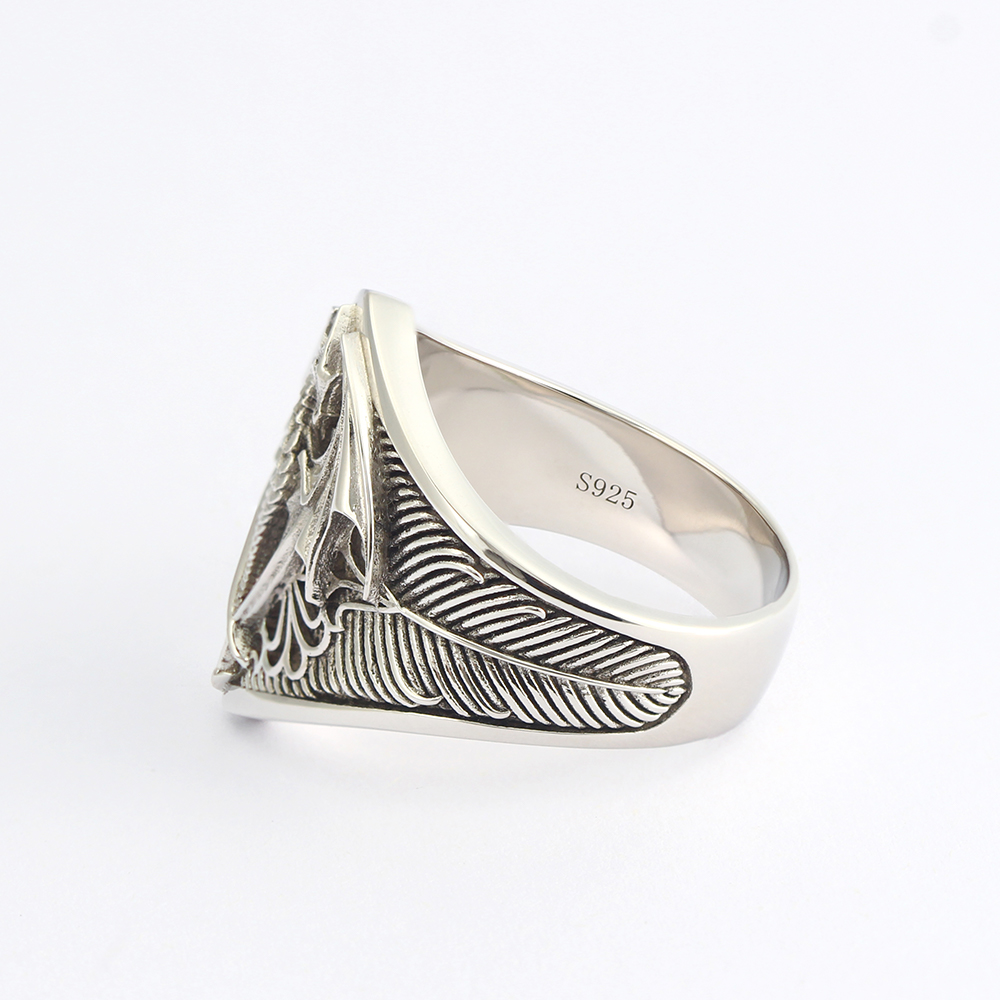 Flying Dragon Signet Vinking D - đánh giá và giá Mens Signet Ring
