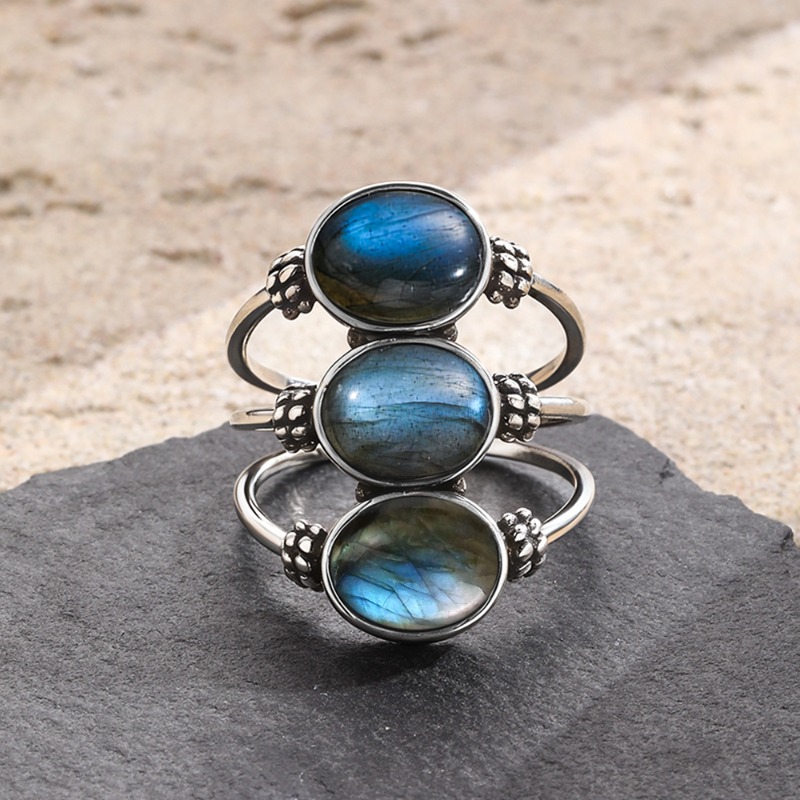 925 Silver Natural Labradorite - đánh giá và giá Turquoise Stone Ring