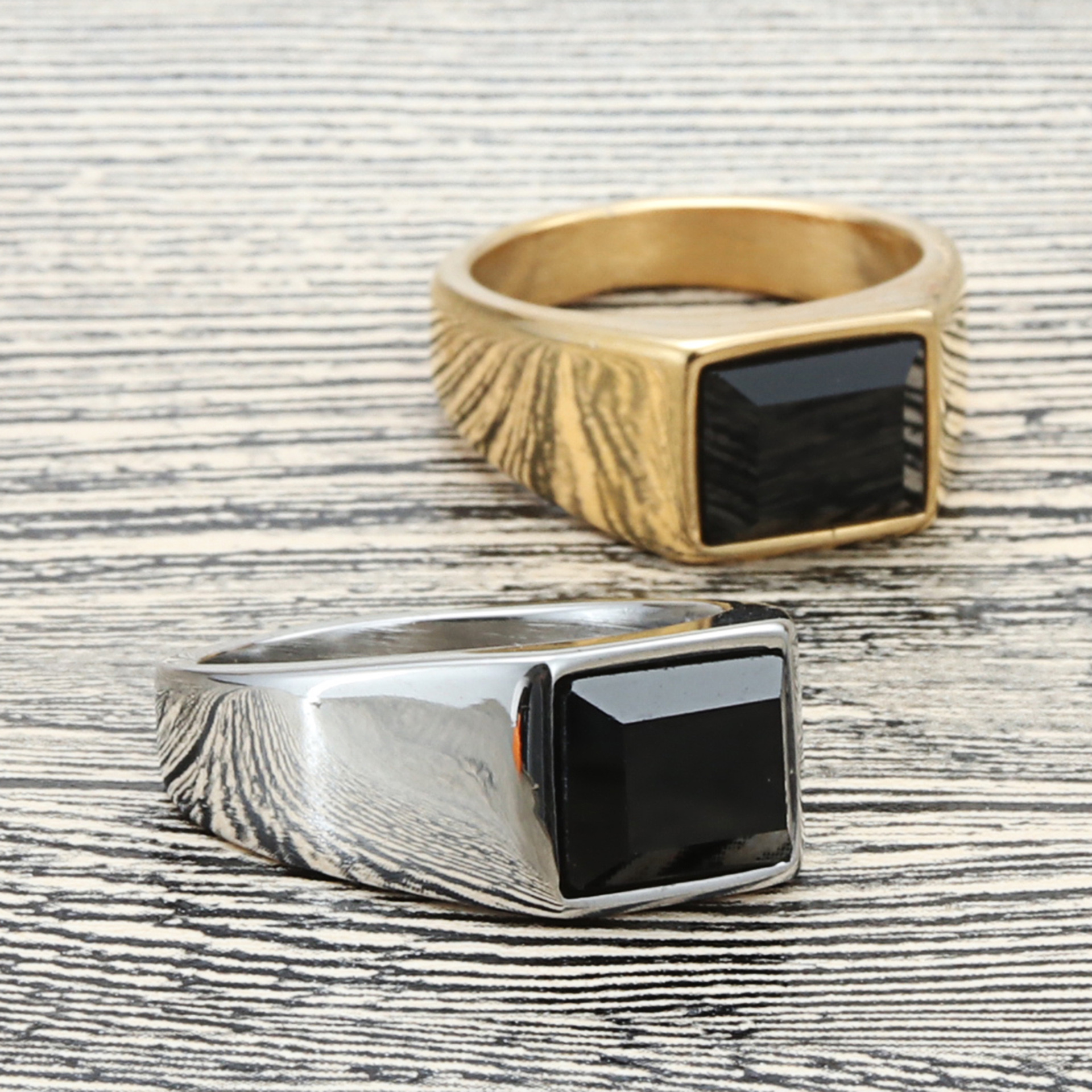5 pieces Square Mens Black Sto - đánh giá và giá Mens Signet Ring
