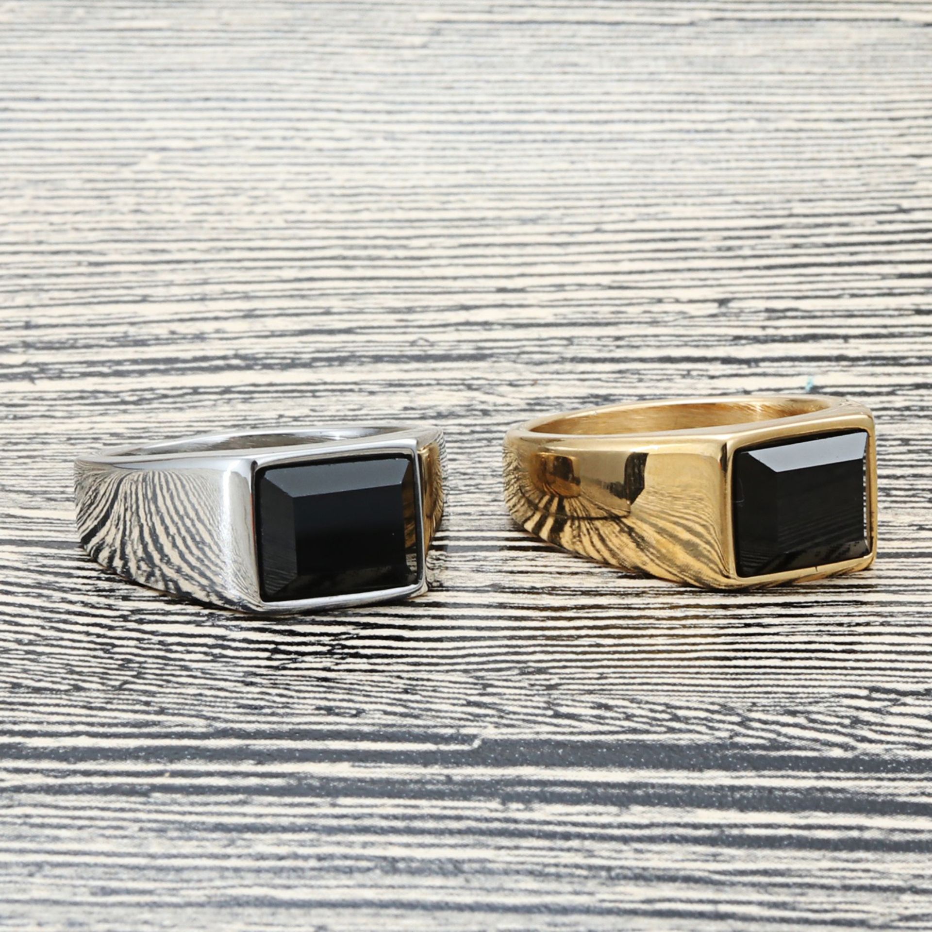 5 pieces Square Mens Black Sto - đánh giá và giá Mens Signet Ring