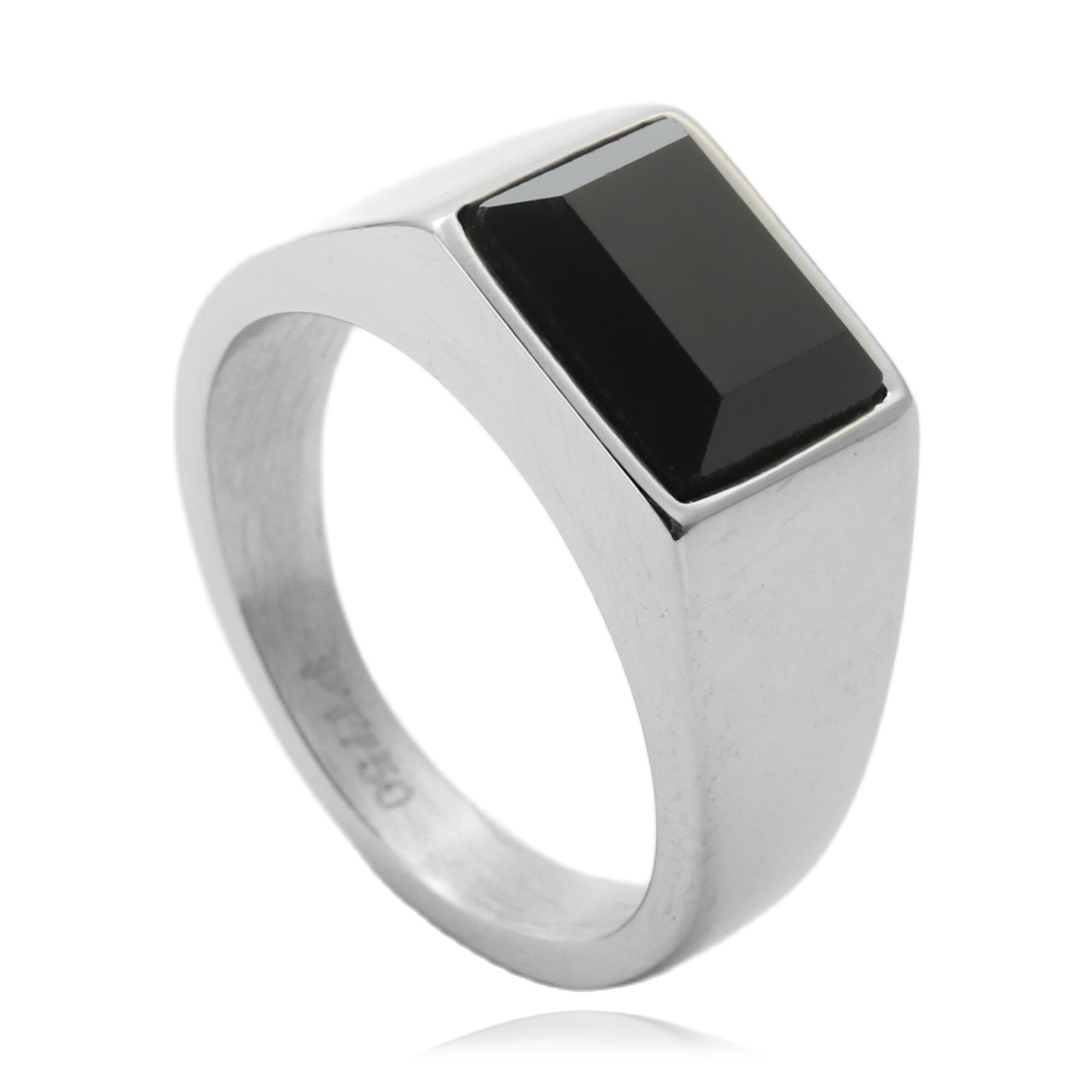 5 pieces Square Mens Black Sto - đánh giá và giá Mens Signet Ring