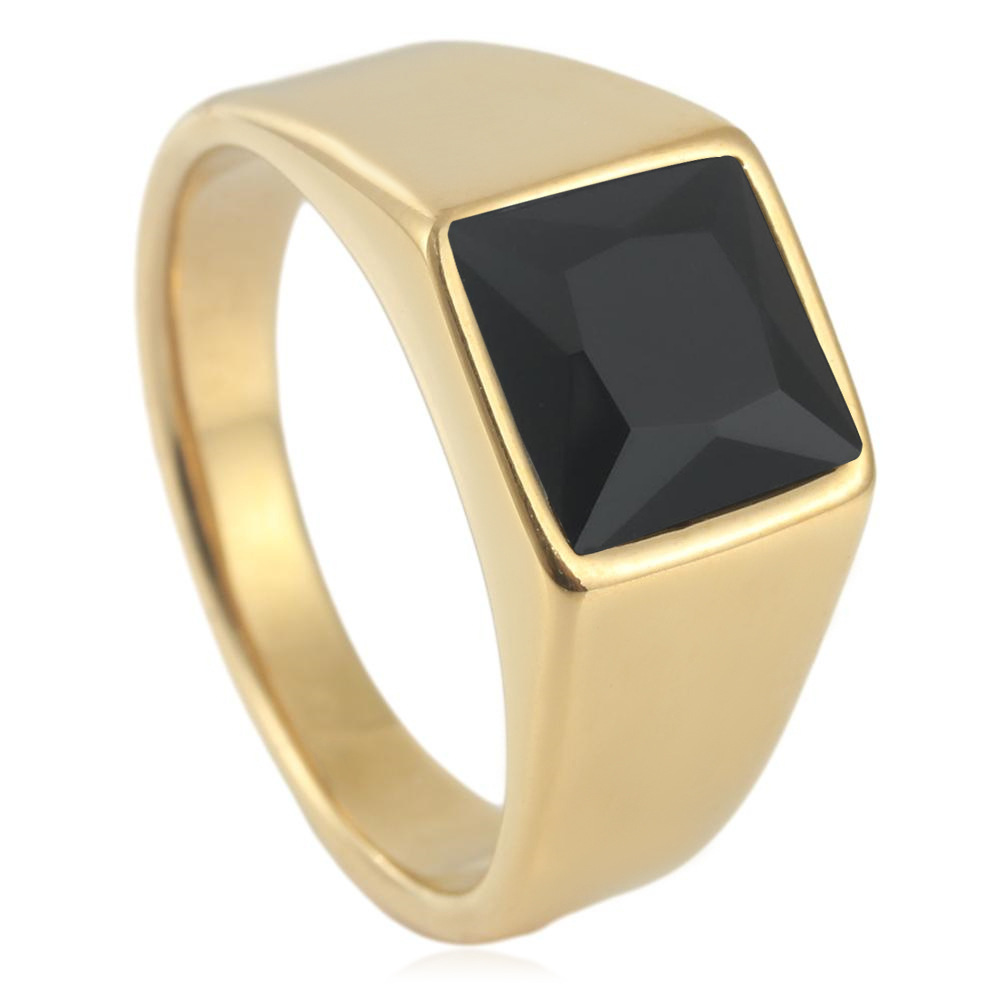 5 pieces Square Mens Black Sto - đánh giá và giá Mens Signet Ring