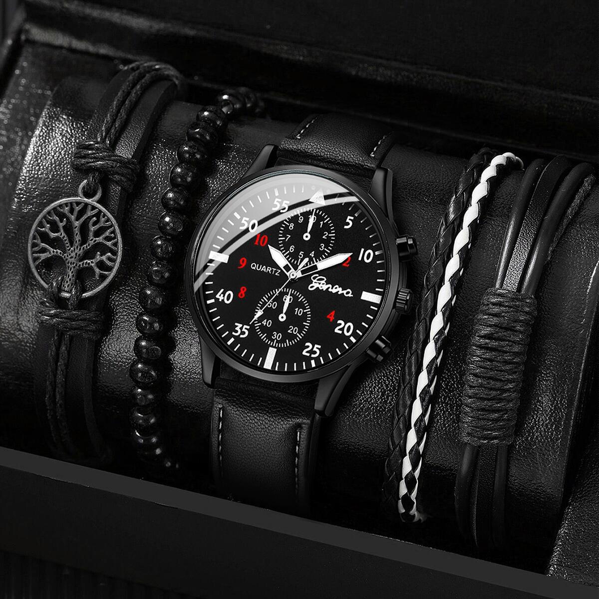 5PCS/4PCS Fashion Men's Busine - đánh giá và giá Jewelry Watches Vintage
