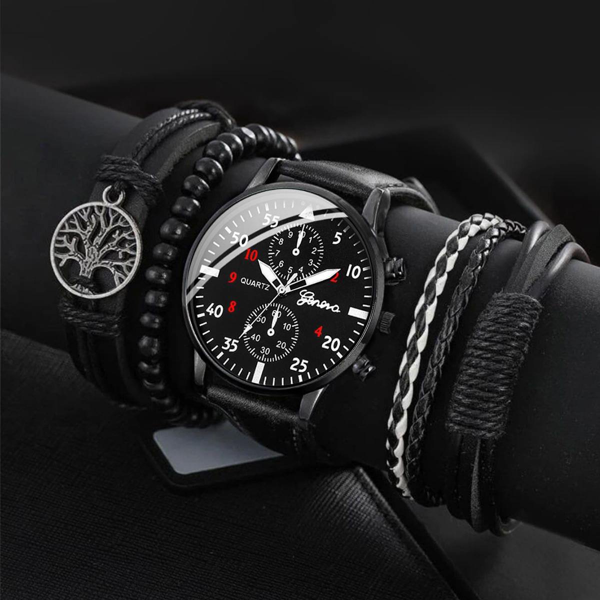 5PCS/4PCS Fashion Men's Busine - đánh giá và giá Jewelry Watches Vintage