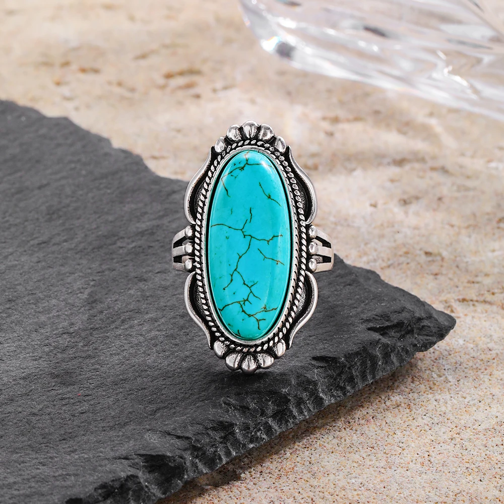 925 Sterling Silver Natural Tu - đánh giá và giá Turquoise Stone Ring