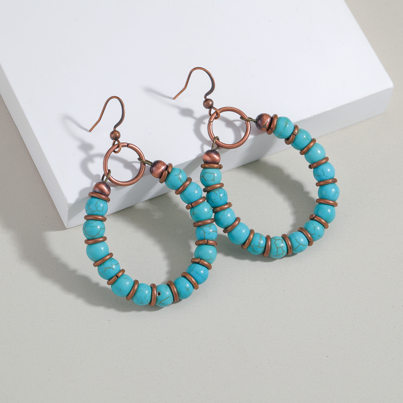 Bohemian style turquoise bead  - đánh giá và giá Turquoise Stone Ring