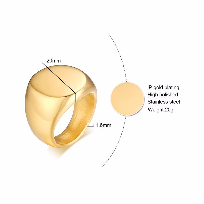 MENS STAINLESS STEEL ROUND SIG - đánh giá và giá Mens Signet Ring