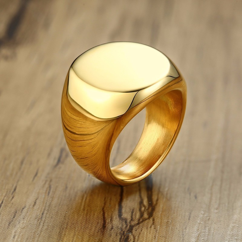 MENS STAINLESS STEEL ROUND SIG - đánh giá và giá Mens Signet Ring