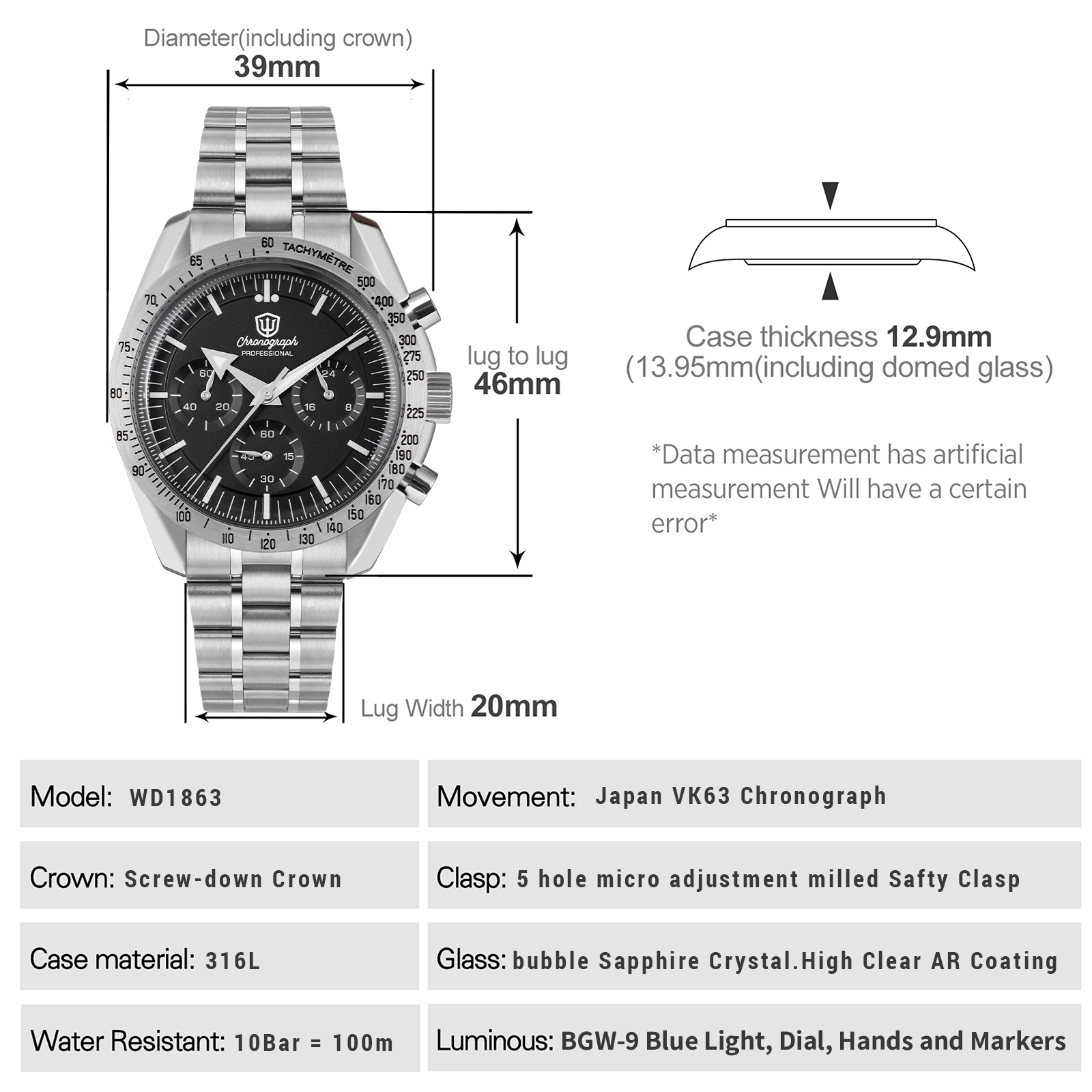 Watchdives WD1863 Mechanical Q - đánh giá và giá Jewelry Watches Vintage