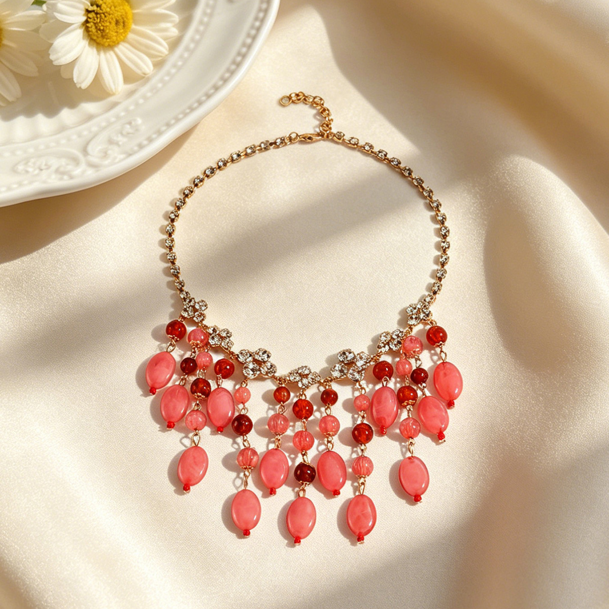 Trendy Pink Red Teardrop Beade - đánh giá và giá Jewelry & Watches Vitopoulos Reviews