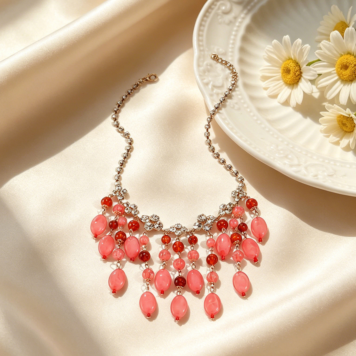 Trendy Pink Red Teardrop Beade - đánh giá và giá Jewelry & Watches Vitopoulos Reviews