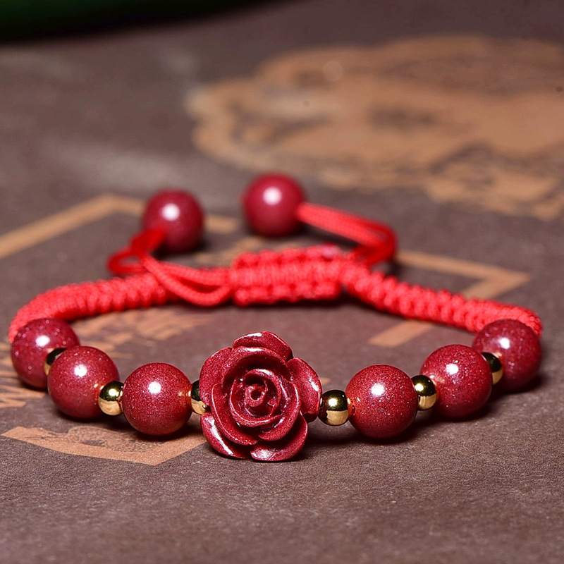 Red Cinnabar Rose Flower Beads - đánh giá và giá Luxury Gifts Jewelry & Watches Namfleg Mostar