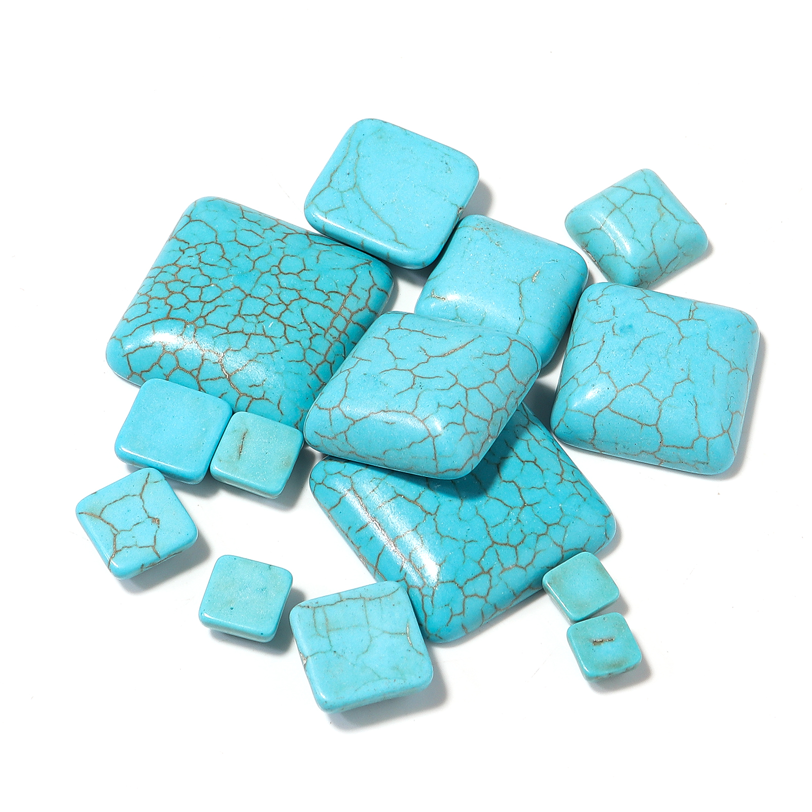 10pcs/lot 6-25mm Square Flat B - đánh giá và giá Turquoise Stone Ring