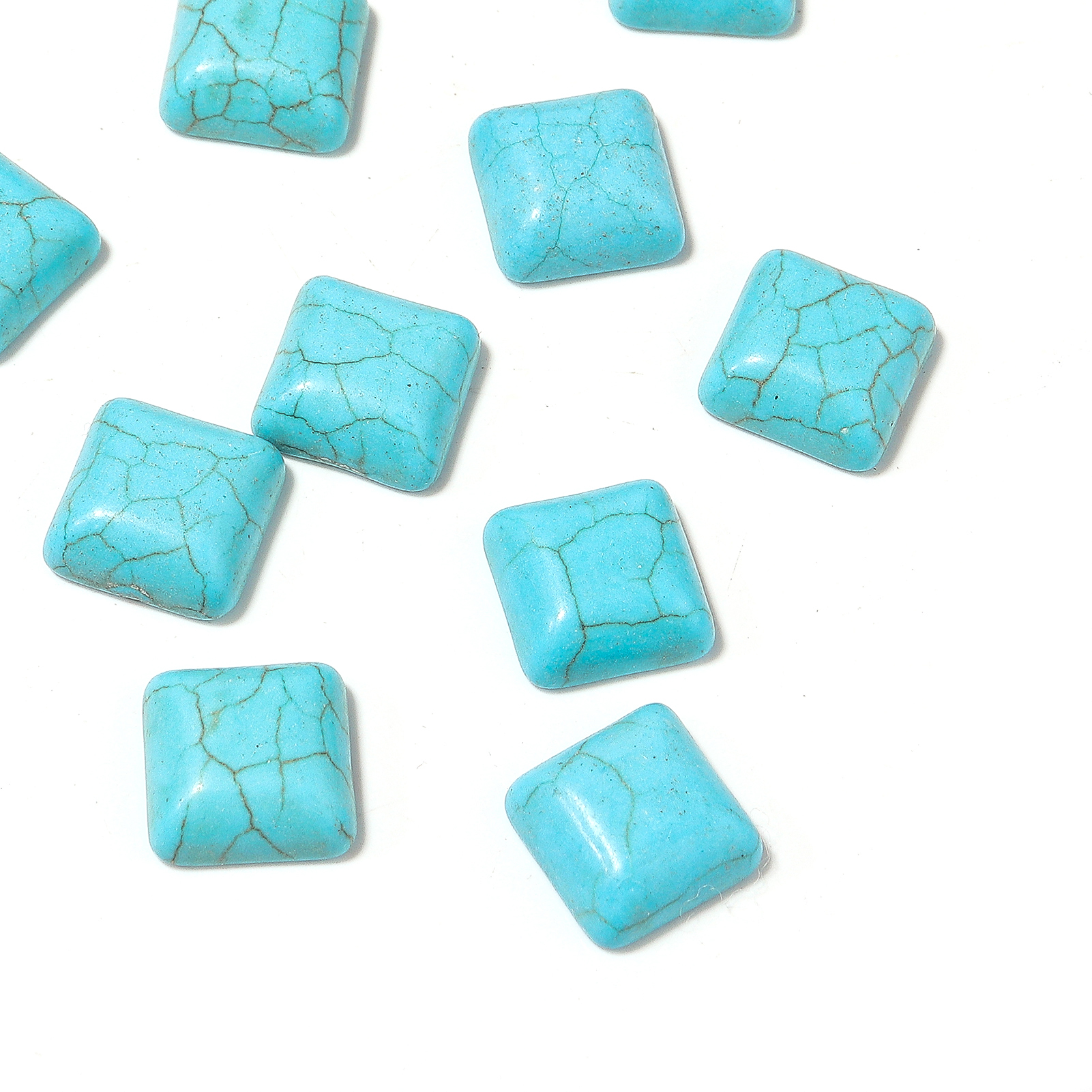 10pcs/lot 6-25mm Square Flat B - đánh giá và giá Turquoise Stone Ring