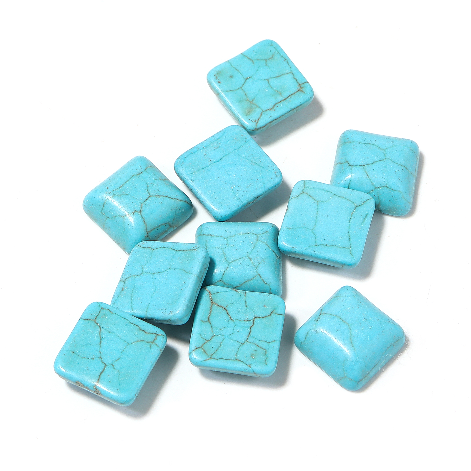 10pcs/lot 6-25mm Square Flat B - đánh giá và giá Turquoise Stone Ring