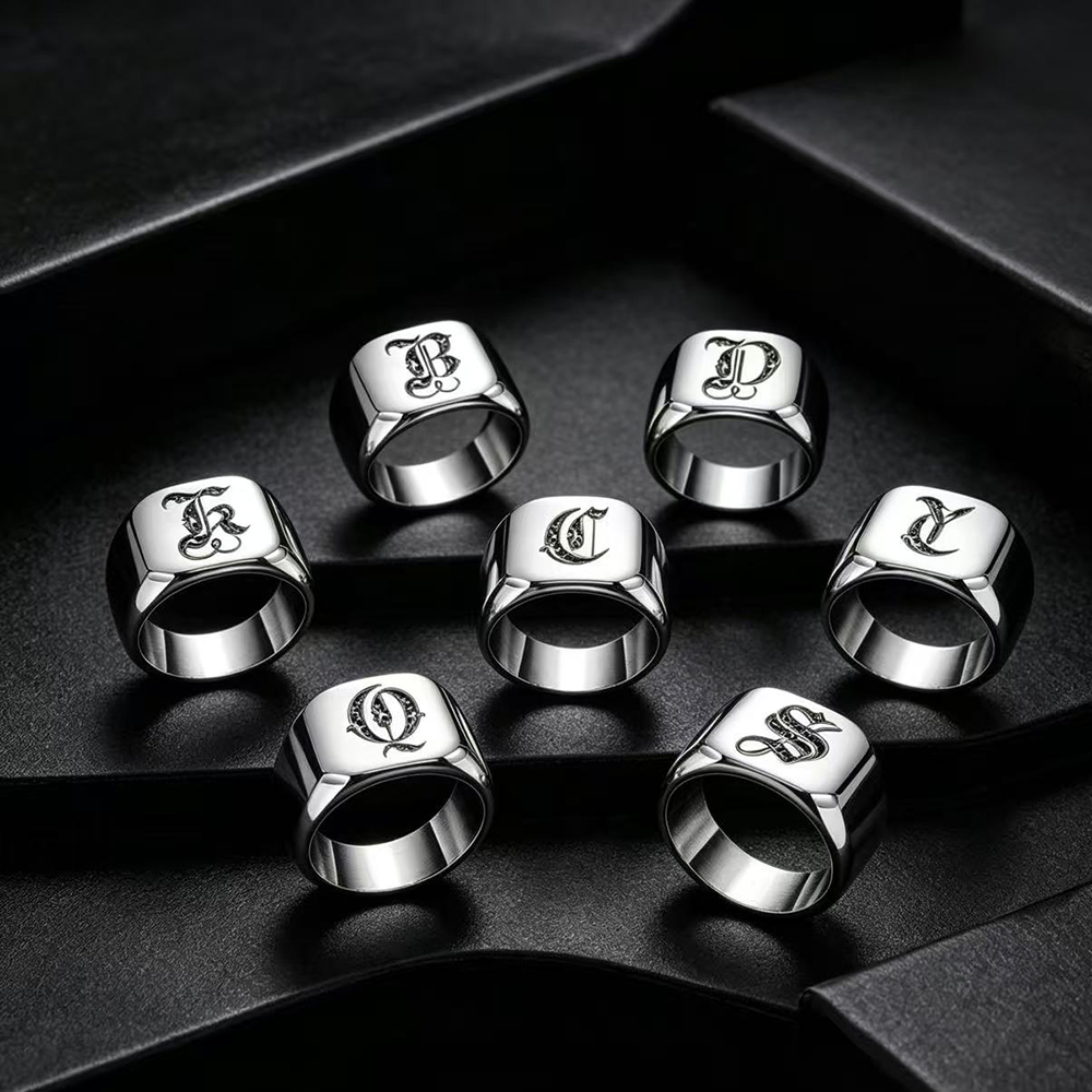 Personalised Initial Engrave A - đánh giá và giá Mens Signet Ring