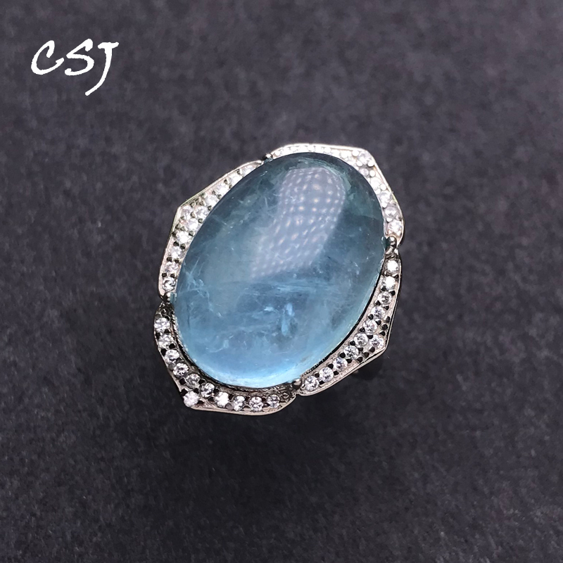 CSJ Big Stone Natural Aquamari - đánh giá và giá Turquoise Stone Ring